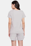 Clovia Cotton Shorts Set - Grey — thumbnail 4