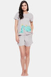 Clovia Cotton Shorts Set - Grey — thumbnail 6