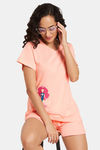 Clovia Cotton Shorts Set - Pink — thumbnail 5