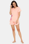 Clovia Cotton Shorts Set - Pink — thumbnail 6