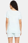 Clovia Cotton Shorts Set - Blue — thumbnail 4