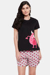 Clovia Cotton Shorts Set - Black — thumbnail 1