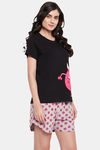 Clovia Cotton Shorts Set - Black — thumbnail 2