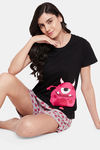 Clovia Cotton Shorts Set - Black — thumbnail 5