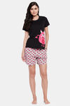 Clovia Cotton Shorts Set - Black — thumbnail 6