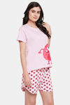 Clovia Cotton Shorts Set - Pink — thumbnail 2
