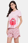 Clovia Cotton Shorts Set - Pink — thumbnail 3