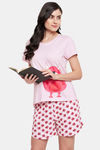 Clovia Cotton Shorts Set - Pink — thumbnail 6