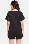 Clovia Cotton Shorts Set - Black — thumbnail 4
