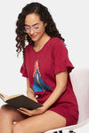 Clovia Cotton Shorts Set - Maroon — thumbnail 6