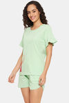 Clovia Cotton Shorts Set - Green — thumbnail 3