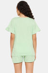 Clovia Cotton Shorts Set - Green — thumbnail 4