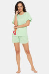 Clovia Cotton Shorts Set - Green — thumbnail 5