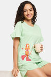 Clovia Cotton Shorts Set - Green — thumbnail 6