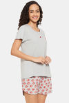 Clovia Cotton Shorts Set - Grey — thumbnail 2