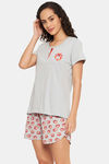 Clovia Cotton Shorts Set - Grey — thumbnail 3