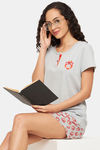 Clovia Cotton Shorts Set - Grey — thumbnail 6