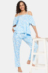 Clovia Rayon Pyajama Set - Blue — thumbnail 6