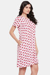 Clovia Cotton Knee Length Nightdress - Pink — thumbnail 2