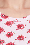 Clovia Cotton Knee Length Nightdress - Pink — thumbnail 7