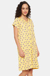 Clovia Cotton Knee Length Nightdress - Yellow — thumbnail 2