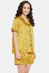 Clovia Satin Shorts Set - Yellow — thumbnail 2