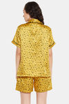 Clovia Satin Shorts Set - Yellow — thumbnail 4