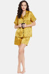 Clovia Satin Shorts Set - Yellow — thumbnail 5