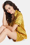 Clovia Satin Shorts Set - Yellow — thumbnail 6