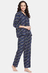 Clovia Rayon Pyjama Set - Blue — thumbnail 2