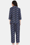 Clovia Rayon Pyjama Set - Blue — thumbnail 4
