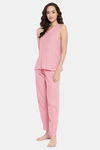Clovia Cotton Pyjama Set - Pink — thumbnail 3