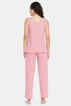 Clovia Cotton Pyjama Set - Pink — thumbnail 4