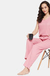 Clovia Cotton Pyjama Set - Pink — thumbnail 5