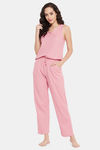 Clovia Cotton Pyjama Set - Pink — thumbnail 6
