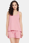 Clovia Cotton Shorts Set - Pink — thumbnail 1