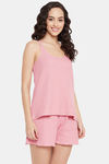 Clovia Cotton Shorts Set - Pink — thumbnail 2