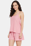 Clovia Cotton Shorts Set - Pink — thumbnail 3