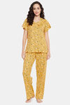 Clovia Cotton Pyjama Set - Yellow — thumbnail 1