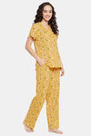 Clovia Cotton Pyjama Set - Yellow — thumbnail 2