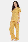 Clovia Cotton Pyjama Set - Yellow — thumbnail 3