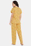 Clovia Cotton Pyjama Set - Yellow — thumbnail 4