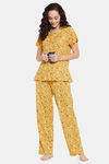 Clovia Cotton Pyjama Set - Yellow — thumbnail 6