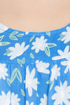 Clovia Cotton Full Length Nightdress - Blue — thumbnail 7