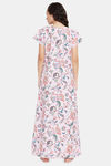 Clovia Cotton Full Length Nightdress - Pink — thumbnail 4