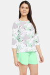 Clovia Cotton Shorts Set - Green — thumbnail 2