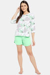 Clovia Cotton Shorts Set - Green — thumbnail 5
