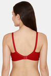 Romance Double Layered Non Wired Full Coverage Lace Bra - Maroon — thumbnail 3