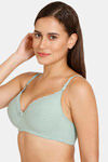 Romace Padded Non Wired Full Coverage T-Shirt Bra - Green — thumbnail 2