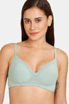 Romace Padded Non Wired Full Coverage T-Shirt Bra - Green — thumbnail 4